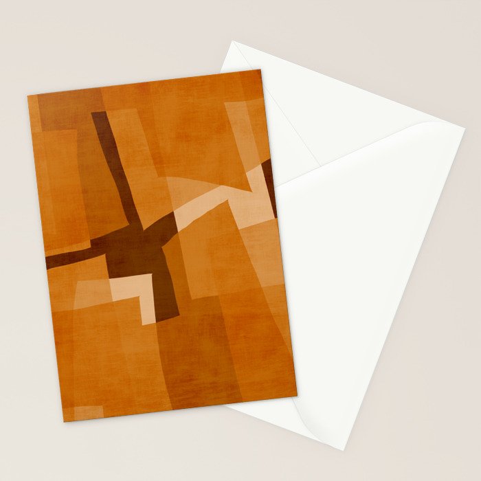Burnt Orange Abstract Shapes Stationery Card Gallery Image 2