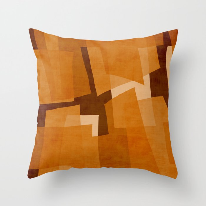 Burnt Orange Abstract Shapes Throw Pillow Gallery Image 6