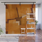 Burnt Orange Abstract Shapes Wall Mural Gallery Image 1
