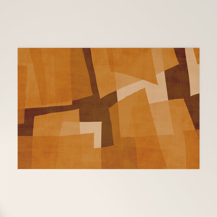 Burnt Orange Abstract Shapes Welcome Mat Gallery Image 1