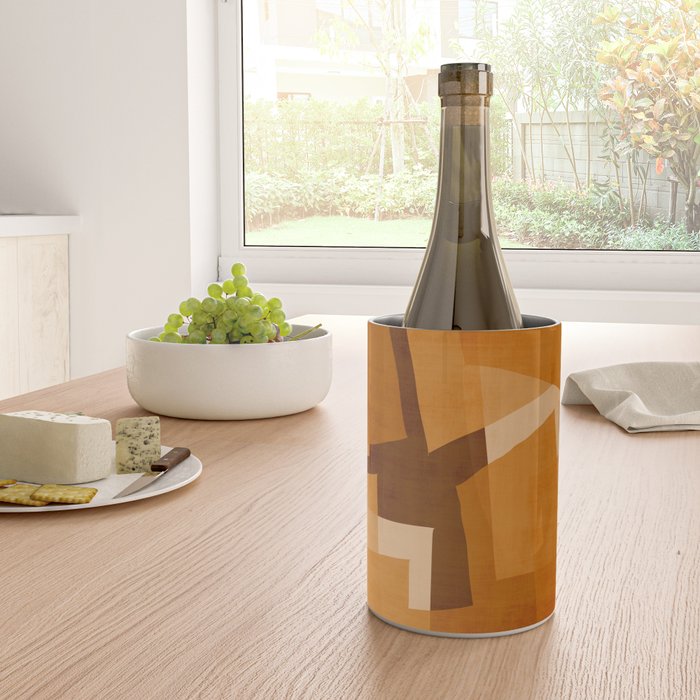 Burnt Orange Abstract Shapes Wine Chiller Gallery Image 4