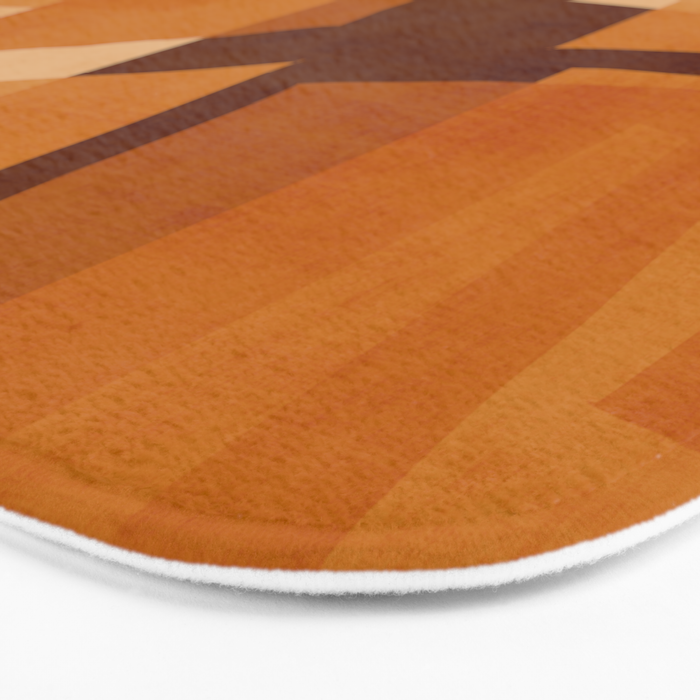 Burnt Orange Abstract Shapes Bath Mat Gallery Image 3