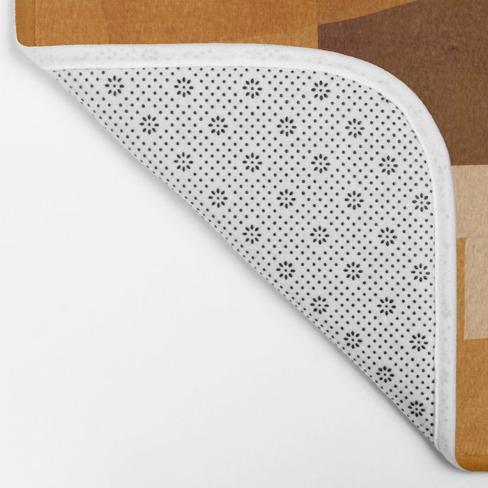 Burnt Orange Abstract Shapes Bath Mat Gallery Image 2