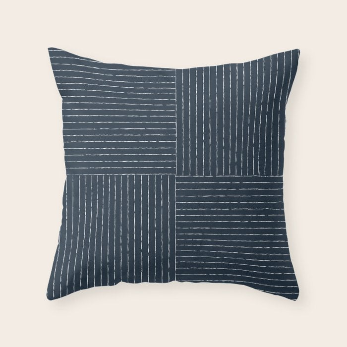 Lines III (Annapolis Blue) Throw Pillow Gallery Image 1