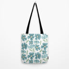 Harleigh Floral Art, Teal and White Tote Bag Gallery Image 2