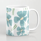 Harleigh Floral Art, Teal and White Coffee Mug Gallery Image 1