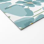 Harleigh Floral Art, Teal and White Welcome Mat Gallery Image 2