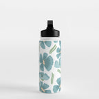 Harleigh Floral Art, Teal and White Water Bottle Gallery Image 3