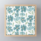 Harleigh Floral Art, Teal and White Mini Art Print Gallery Image 1