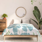 Harleigh Floral Art, Teal and White Comforter Gallery Image 3
