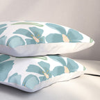Harleigh Floral Art, Teal and White Pillow Sham Gallery Image 3