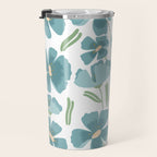Harleigh Floral Art, Teal and White Travel Mug Gallery Image 3