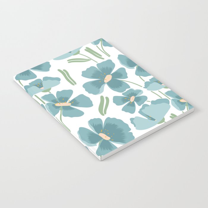 Harleigh Floral Art, Teal and White Notebook Gallery Image 2