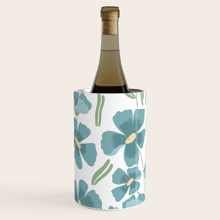 Harleigh Floral Art, Teal and White Wine Chiller Gallery Image 3