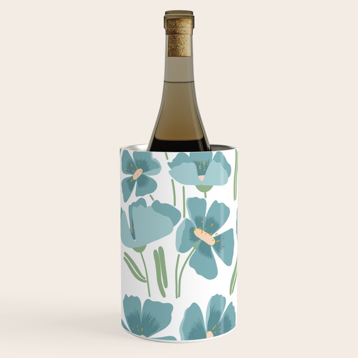 Harleigh Floral Art, Teal and White Wine Chiller Gallery Image 1