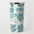Harleigh Floral Art, Teal and White Travel Mug Gallery Image 1