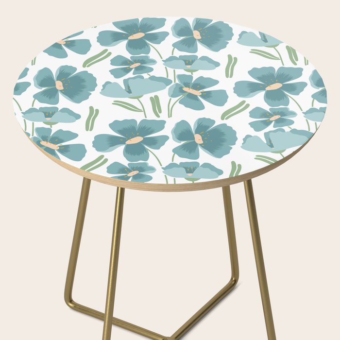 Harleigh Floral Art, Teal and White Side Table Gallery Image 2