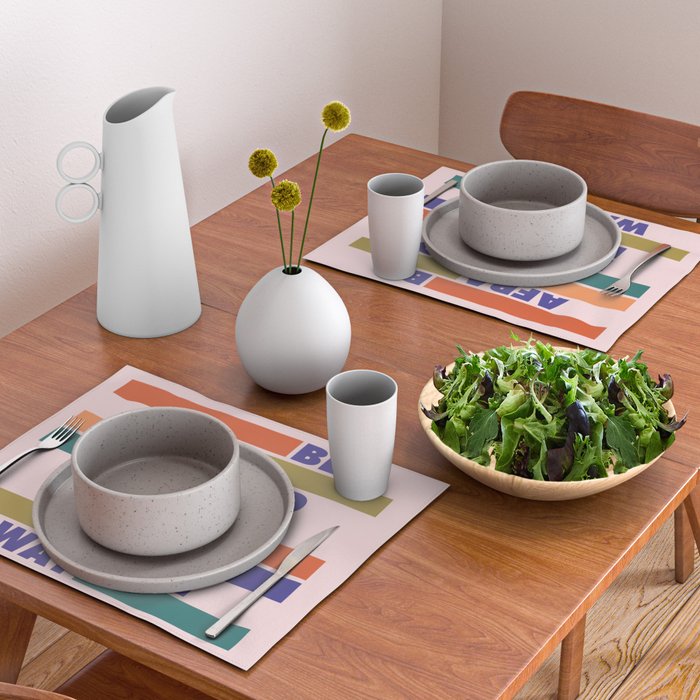BE AFRAID AND DO IT ANYWAY - colorful typography Placemat Gallery Image 2