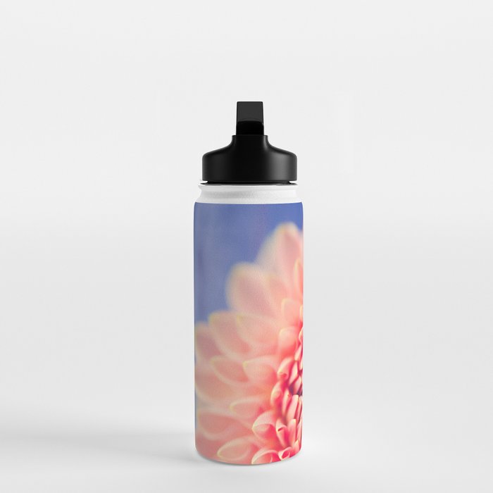 Enlightened -pink autumn dahlia flower photography Water Bottle Gallery Image 3