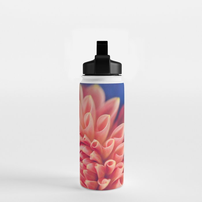 Enlightened -pink autumn dahlia flower photography Water Bottle Gallery Image 2