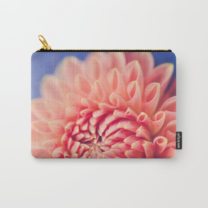 Enlightened -pink autumn dahlia flower photography Carry All Pouch Gallery Image 1