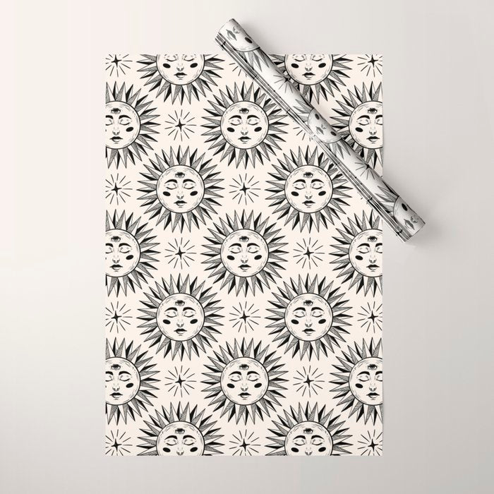 Vintage Sun Wrapping Paper Gallery Image 1