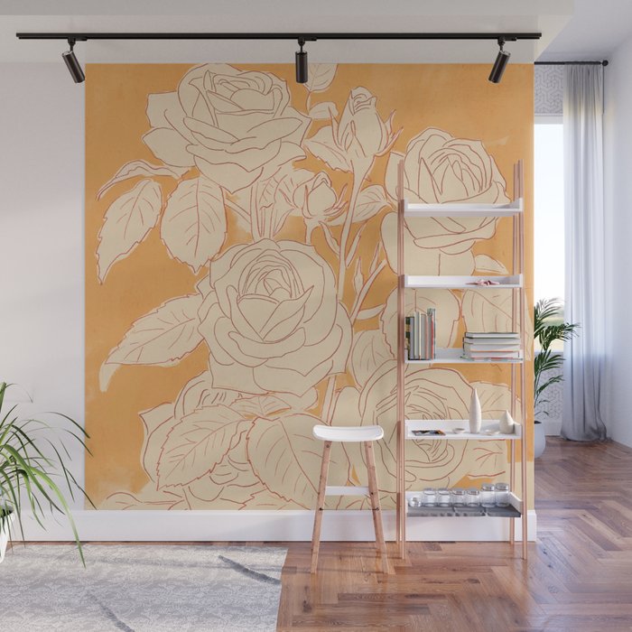 White Roses 2 Wall Mural Gallery Image 1