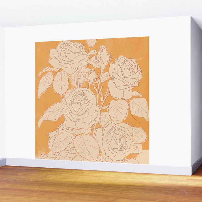 White Roses 2 Wall Mural Gallery Image 2