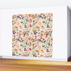 Hand painted ivory pink brown watercolor country floral Wall Mural Gallery Image 2