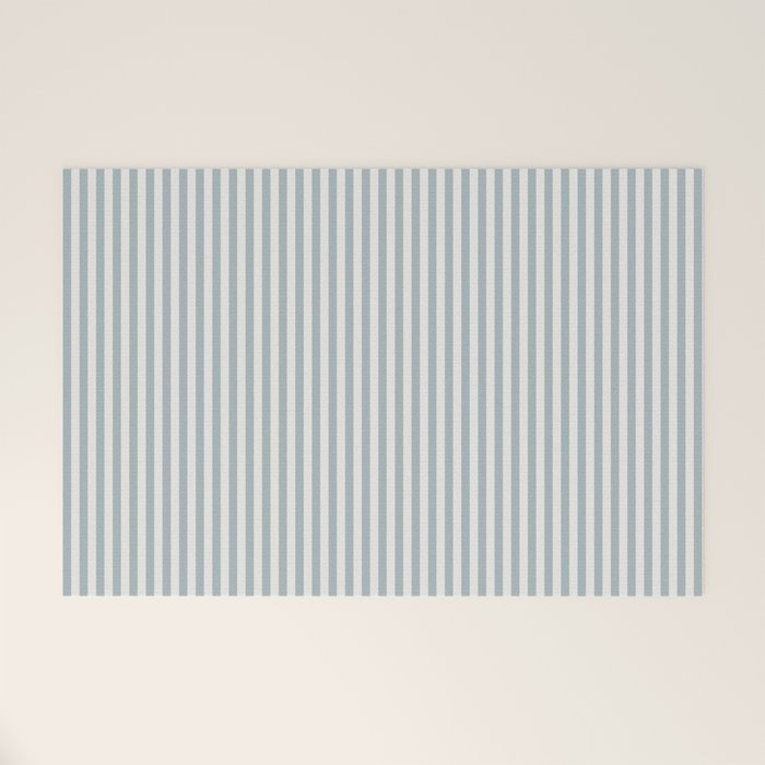 CoastL Stripe . Blue Welcome Mat Gallery Image 1