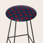 Red Swiss Cross Pattern on Navy Blue background Stool Gallery Image 2