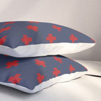Red Swiss Cross Pattern on Navy Blue background Pillow Sham Gallery Image 3
