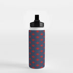 Red Swiss Cross Pattern on Navy Blue background Water Bottle Gallery Image 2