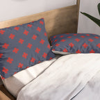 Red Swiss Cross Pattern on Navy Blue background Pillow Sham Gallery Image 2