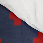 Red Swiss Cross Pattern on Navy Blue background Comforter Gallery Image 4