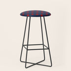 Red Swiss Cross Pattern on Navy Blue background Stool Gallery Image 1