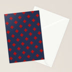 Red Swiss Cross Pattern on Navy Blue background Stationery Card Gallery Image 2