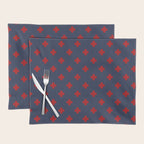 Red Swiss Cross Pattern on Navy Blue background Placemat Gallery Image 1