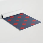 Red Swiss Cross Pattern on Navy Blue background Yoga Mat Gallery Image 2