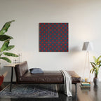 Red Swiss Cross Pattern on Navy Blue background Wood Wall Art Gallery Image 2