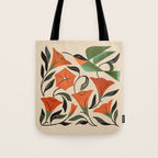 Hummingbird and Trumpet Flowers Tote Bag Gallery Image 1