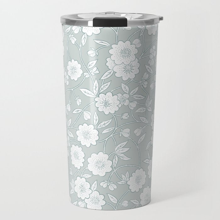 Cluster Flower Vines - Mint Travel Mug Gallery Image 1