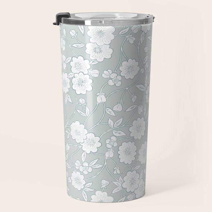 Cluster Flower Vines - Mint Travel Mug Gallery Image 3