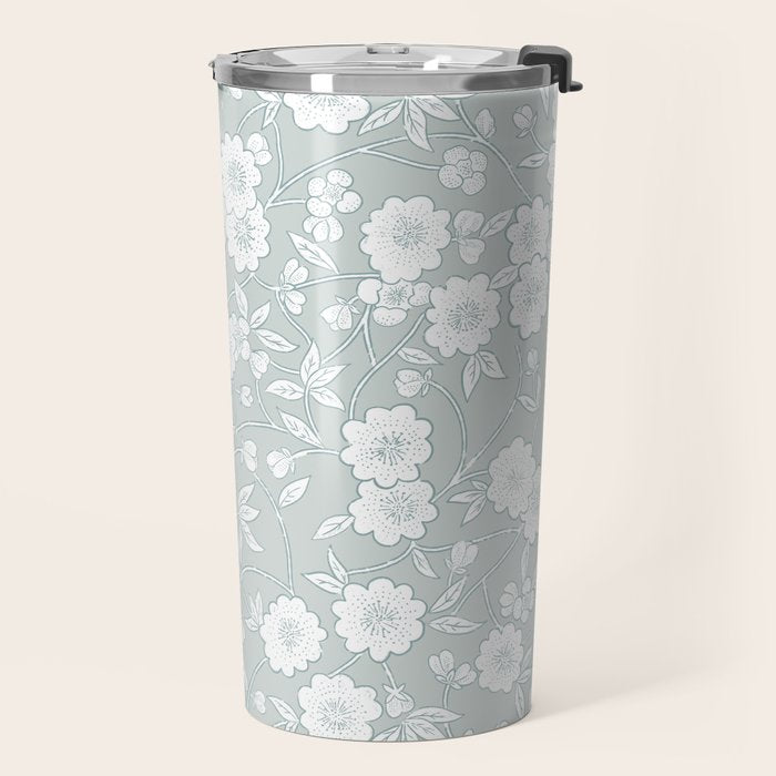 Cluster Flower Vines - Mint Travel Mug Gallery Image 2