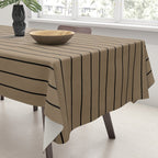 Minimal Arch XLIII Natural Tan Modern Geometric Lines Tablecloth Gallery Image 3