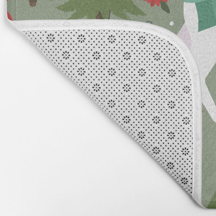 Christmas Winter Unicorn Pattern Bath Mat Gallery Image 2
