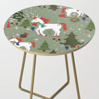 Christmas Winter Unicorn Pattern Side Table Gallery Image 2