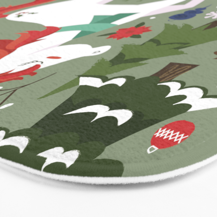 Christmas Winter Unicorn Pattern Bath Mat Gallery Image 3
