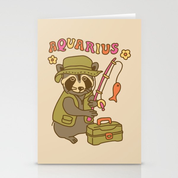 Aquarius Raccoon Stationery Card Gallery Image 1