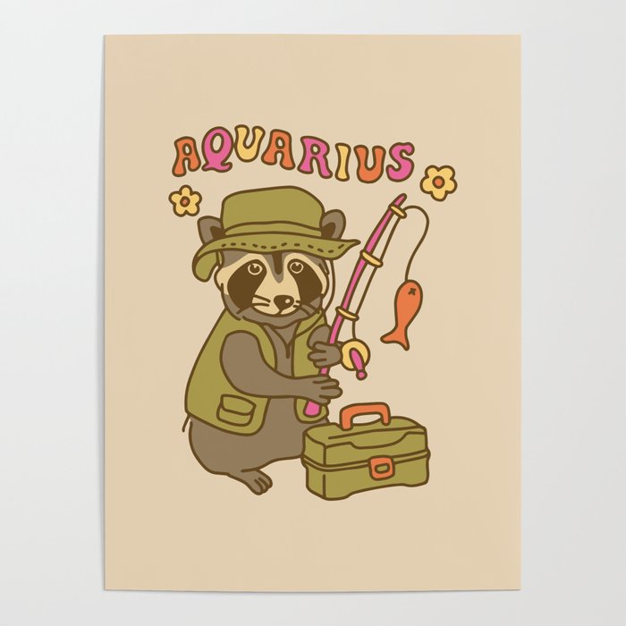 Aquarius Raccoon Poster Gallery Image 1